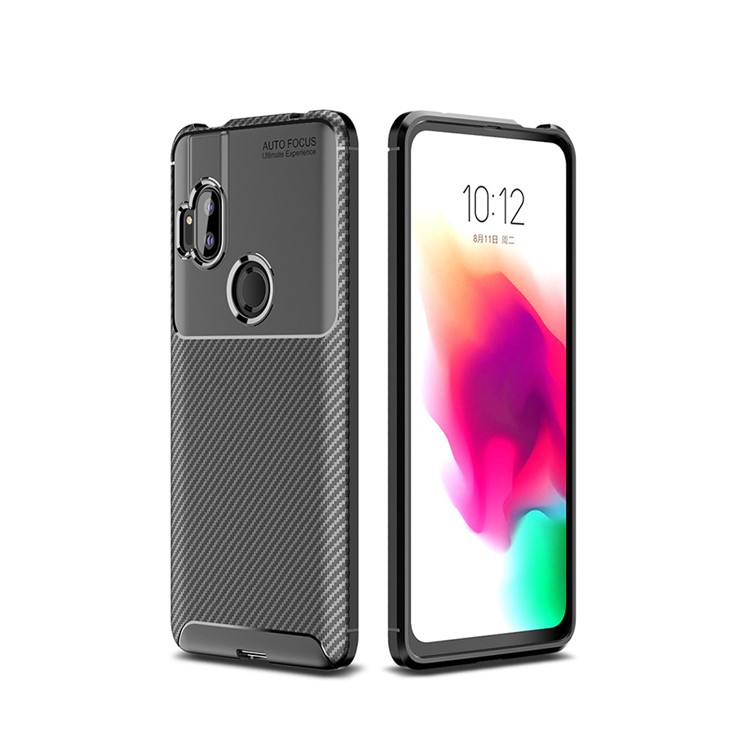 Anti-falling Carbon Fiber TPU Shell Case for Motorola One Hyper - Black-1