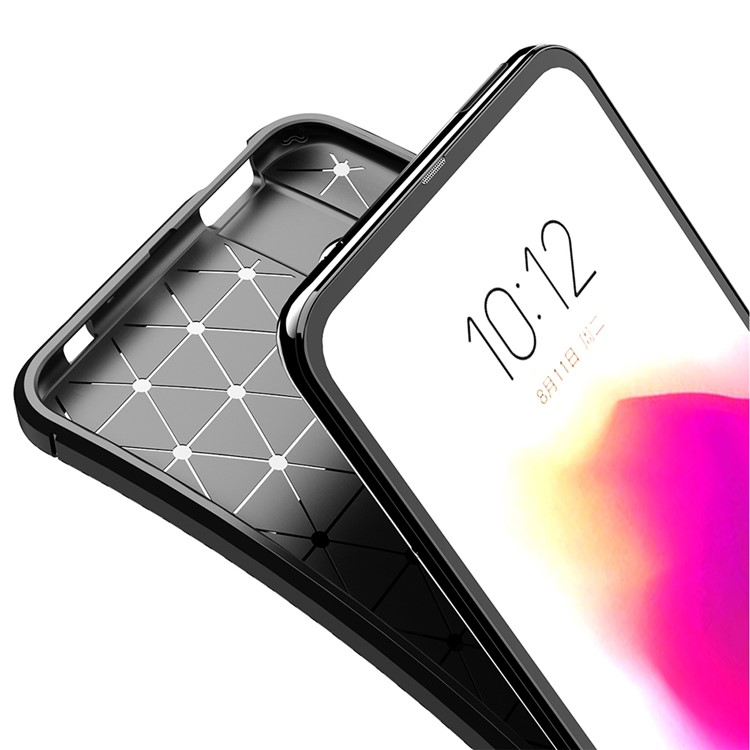 Anti-falling Carbon Fiber TPU Shell Case for Motorola One Hyper - Black-3