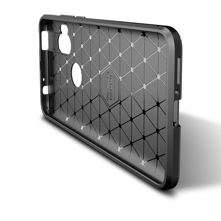 Anti-falling Carbon Fiber TPU Shell Case for Motorola One Hyper - Black-6