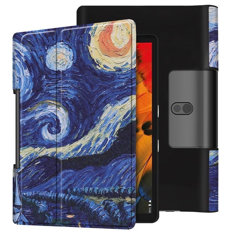 Pattern Printing Stand Leather + PC Tablet Case for Lenovo Yoga Smart Tab 10.1/Tab 5 YT-X705 - Moon-1
