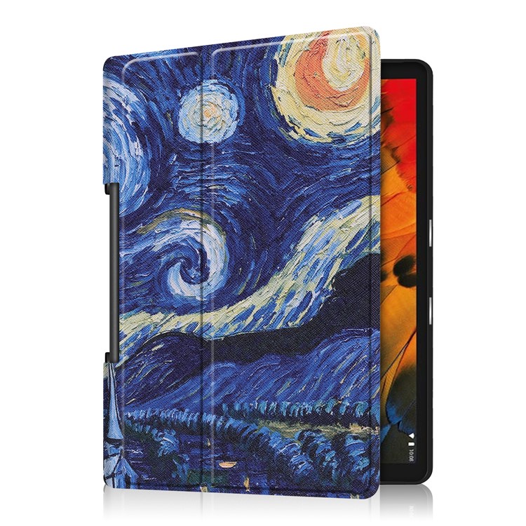 Pattern Printing Stand Leather + PC Tablet Case for Lenovo Yoga Smart Tab 10.1/Tab 5 YT-X705 - Moon-5