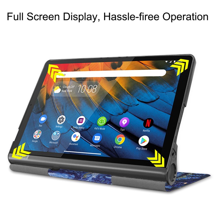 Pattern Printing Stand Leather + PC Tablet Case for Lenovo Yoga Smart Tab 10.1/Tab 5 YT-X705 - Moon-6