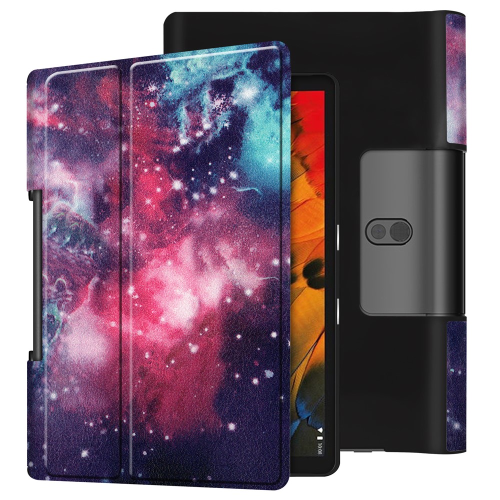 Pattern Printing Stand Leather + PC Tablet Case for Lenovo Yoga Smart Tab 10.1/Tab 5 YT-X705 - Starry Sky-1