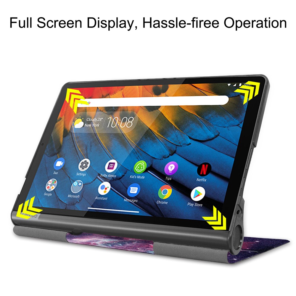 Per Lenovo Yoga Smart Tab 10.1/Tab 5 Yt-x705 Slim State Protective Modello Stampa Copertina di Folio Intelligente - Cielo Stellato