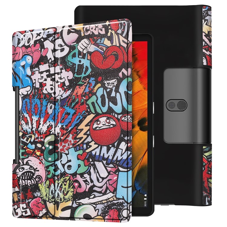 Pattern Printing Stand Leather + PC Tablet Case for Lenovo Yoga Smart Tab 10.1/Tab 5 YT-X705 - Cartoon Pattern-1