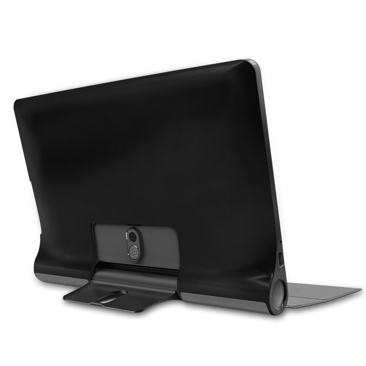 Cubierta De Cuero Anti-scratch Para Lenovo Yoga Tab 10.1 / Tab 5 Yt-x705 Con Estuche De Tableta De Soporte - Gris