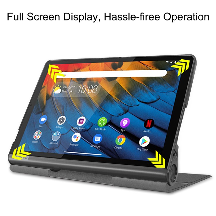 Anti-Scratch-Lederabdeckung Für Lenovo Yoga Smart Tab 10.1 / Tab 5 Yt-x705 Mit Stand-Tablet-Fall - Grau