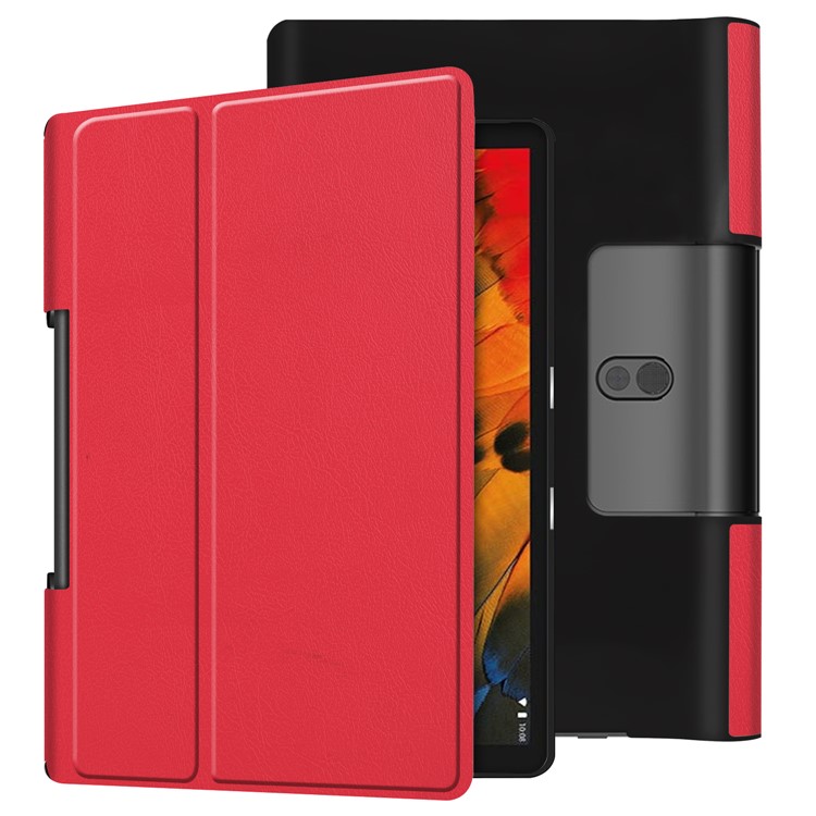 Leather Cover for Lenovo Yoga Smart Tab 10.1/Tab 5 YT-X705 with Stand Tablet Case - Red-1