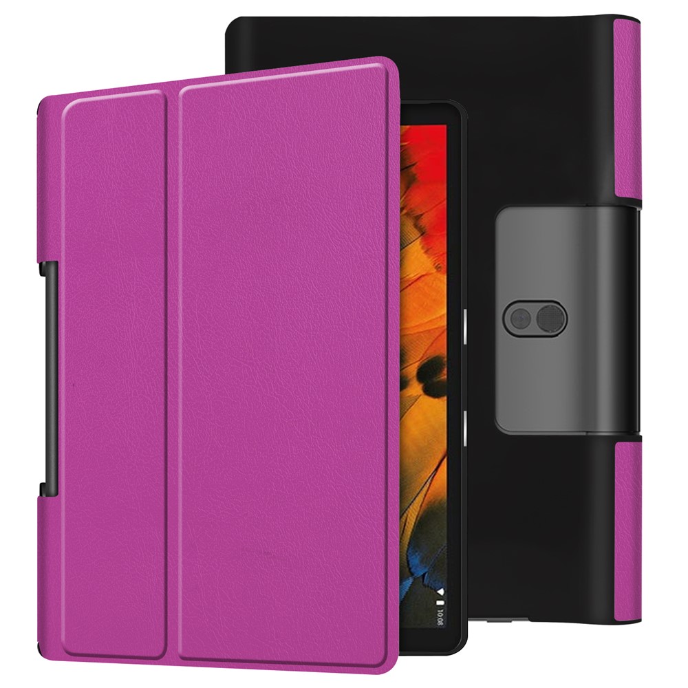 Leather Cover for Lenovo Yoga Smart Tab 10.1/Tab 5 YT-X705 with Stand Tablet Case - Purple-1