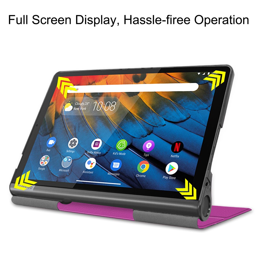 Leather Cover for Lenovo Yoga Smart Tab 10.1/Tab 5 YT-X705 with Stand Tablet Case - Purple-6