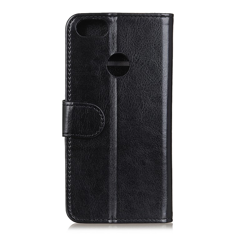 Crazy Horse Leather Wallet Stand Phone Case for Motorola Moto E6 Play - Black-3