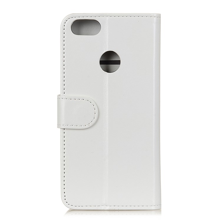 Crazy Horse Leather Wallet Stand Phone Case for Motorola Moto E6 Play - White-3