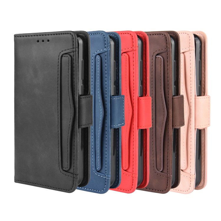 PU Leather Manuy Card Slots Casing for Motorola Moto E6 Play - Black-14