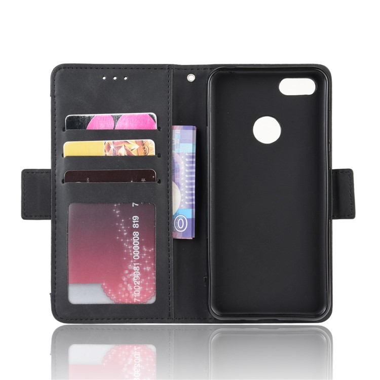 PU Leather Manuy Card Slots Casing for Motorola Moto E6 Play - Black-6