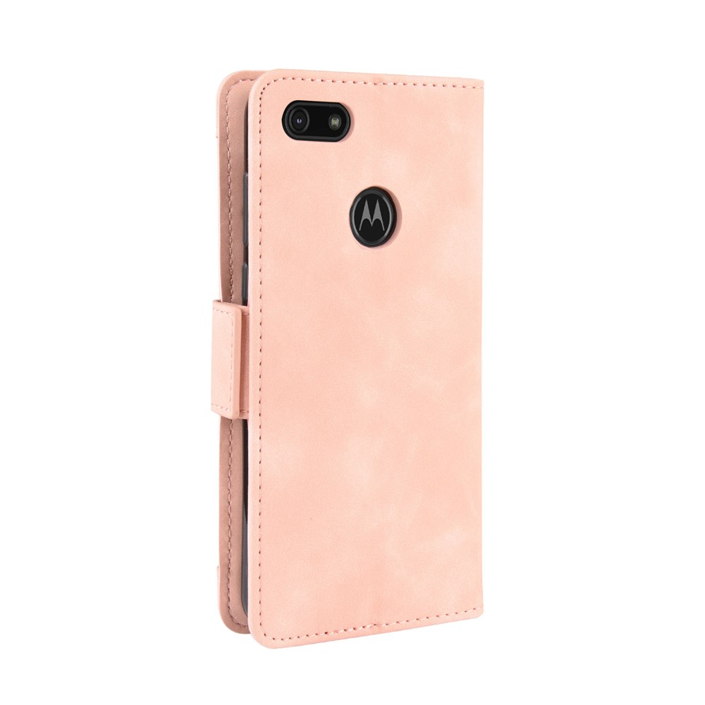 PU Leather Manuy Card Slots Casing for Motorola Moto E6 Play - Pink-5