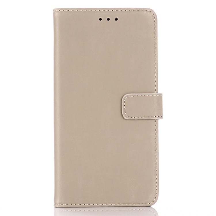 Vintage Crazy Horse Leather Wallet Phone Cover for Motorola Moto E6 Play - Grey-1