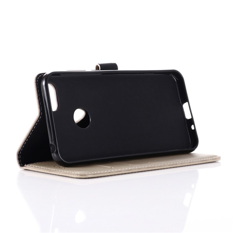 Vintage Crazy Horse Leather Wallet Phone Cover for Motorola Moto E6 Play - Grey-5