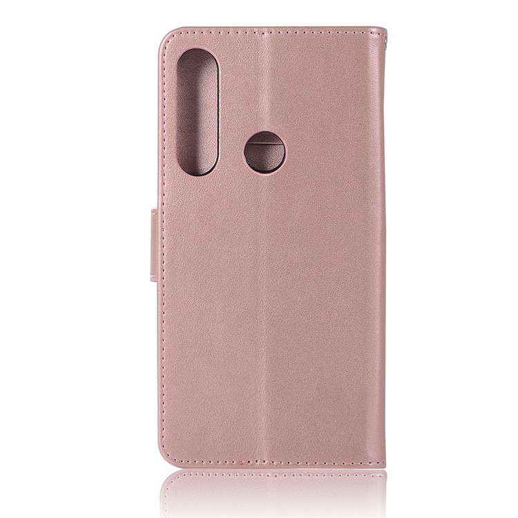 Imprint Dream Catcher Owl Wallet Leather Flip Cover for Motorola Moto G8 Play/One Macro - Rose Gold-3
