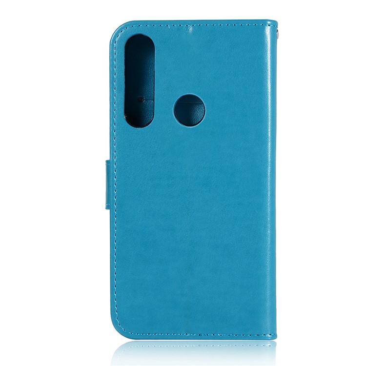 Imprint Dream Catcher Owl Wallet Leather Flip Cover for Motorola Moto G8 Play/One Macro - Blue-3