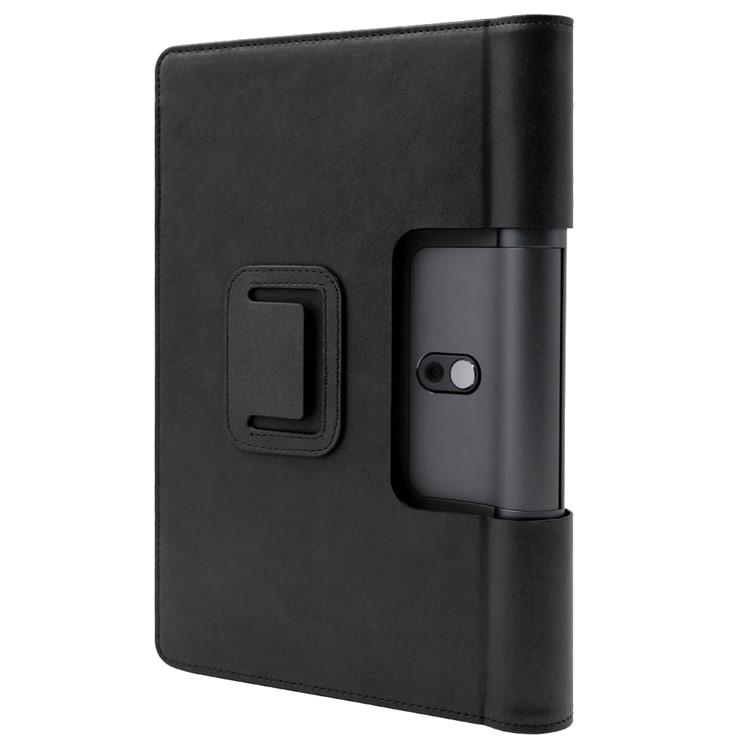 Estilo de Negocios Flip Leather Stand Stand Shell Con Ranuras Para Tarjetas Para Lenovo Yoga Smart Tab 10.1 - Negro