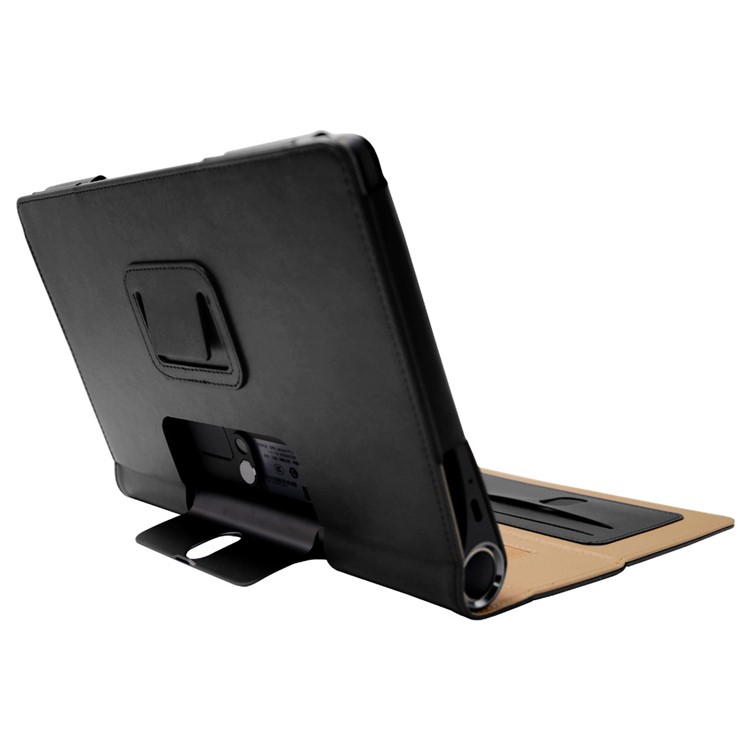 Estilo de Negocios Flip Leather Stand Stand Shell Con Ranuras Para Tarjetas Para Lenovo Yoga Smart Tab 10.1 - Negro