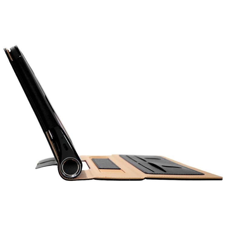 Business Style Flip Leth Stand Tablet Shell Con Slot di Carte Per Lenovo Yoga Smart Tab 10.1 - Nero