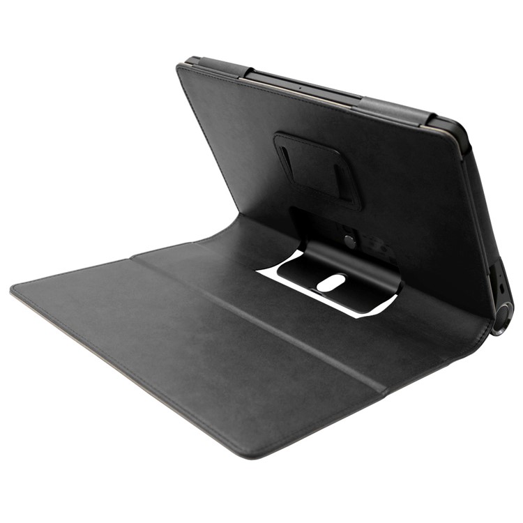 Business Style Flip Leth Stand Tablet Shell Con Slot di Carte Per Lenovo Yoga Smart Tab 10.1 - Nero