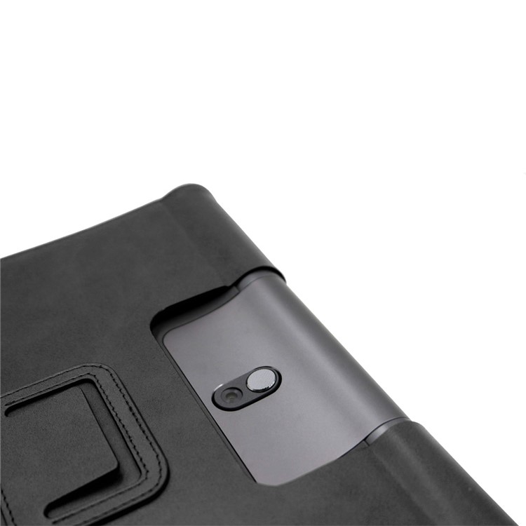 Business Style Flip Leth Stand Tablet Shell Con Slot di Carte Per Lenovo Yoga Smart Tab 10.1 - Nero