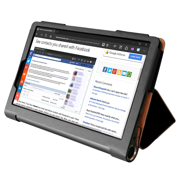 Business Style Flip Leather Stand Tablet Shell Com Slots de Cartão Para Lenovo Yoga Smart Tab 10.1 - Preto