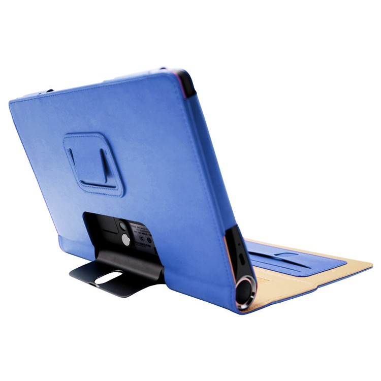 Business Style Flip Leather Stand Tablet Shell Com Slots de Cartão Para Lenovo Yoga Smart Tab 10.1 - Azul