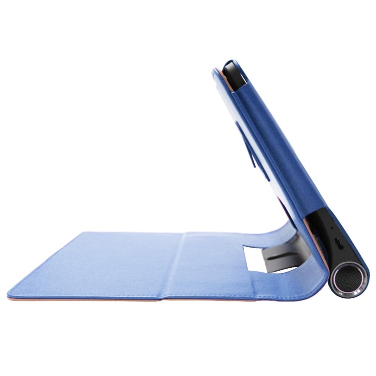 Business Style Flip Leth Stand Tablet Shell Con Slot di Carte Per Lenovo Yoga Smart Tab 10.1 - Blu