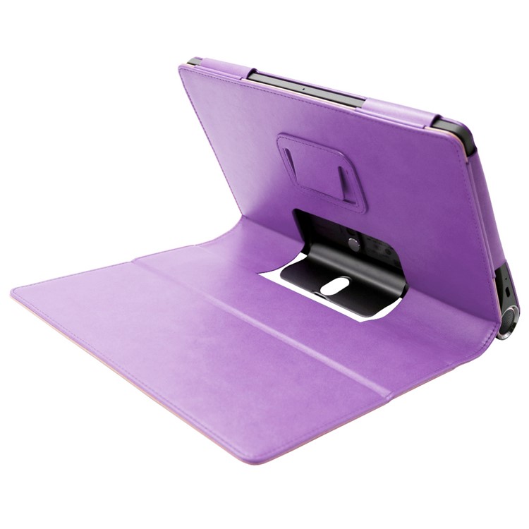 Business Style Flip Leth Stand Tablet Shell Con Slot di Carte Per Lenovo Yoga Smart Tab 10.1 - Viola