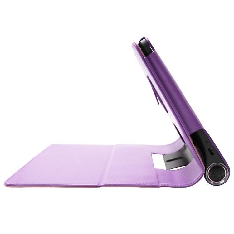 Business Style Flip Leather Stand Tablet Shell Com Slots de Cartão Para Lenovo Yoga Smart Tab 10.1 - Roxo-19