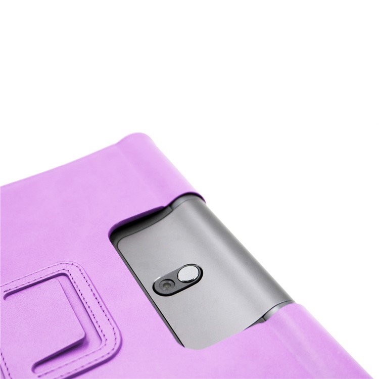 Business Style Flip Leth Stand Tablet Shell Con Slot di Carte Per Lenovo Yoga Smart Tab 10.1 - Viola