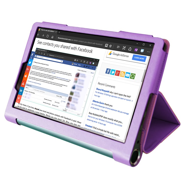 Business Style Flip Leather Stand Tablet Shell with Card Slots for Lenovo Yoga Smart Tab 10.1 - Purple-31