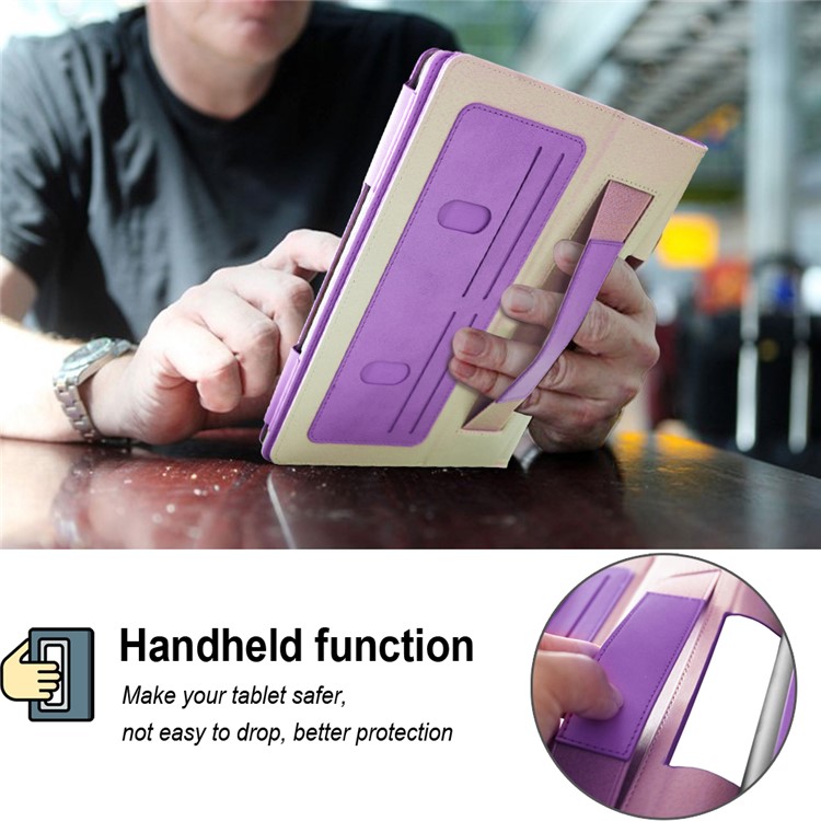 Estilo de Negocios Flip Leather Stand Stand Shell Con Ranuras Para Tarjetas Para Lenovo Yoga Smart Tab 10.1 - Violeta