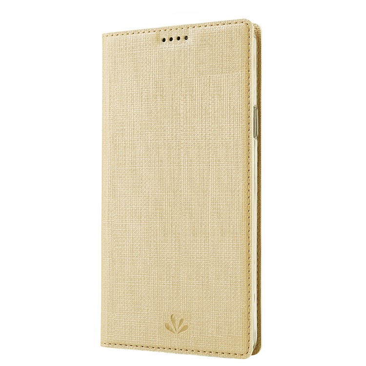 VILI DMX Cross Texture Leather Stand Case with Card Slot for Motorola One Macro / Moto G8 Play - Gold-3