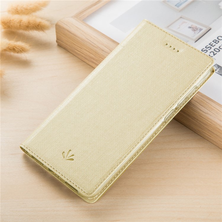 VILI DMX Cross Texture Leather Stand Case with Card Slot for Motorola One Macro / Moto G8 Play - Gold-8