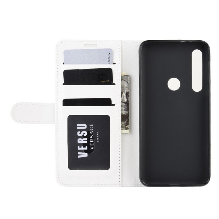 Crazy Horse Wallet Stand Leather Mobile Cover for Motorola Moto G8 Plus - White-4