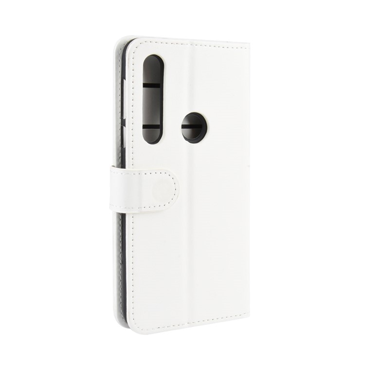 Crazy Horse Wallet Stand Leather Mobile Cover for Motorola Moto G8 Plus - White-7