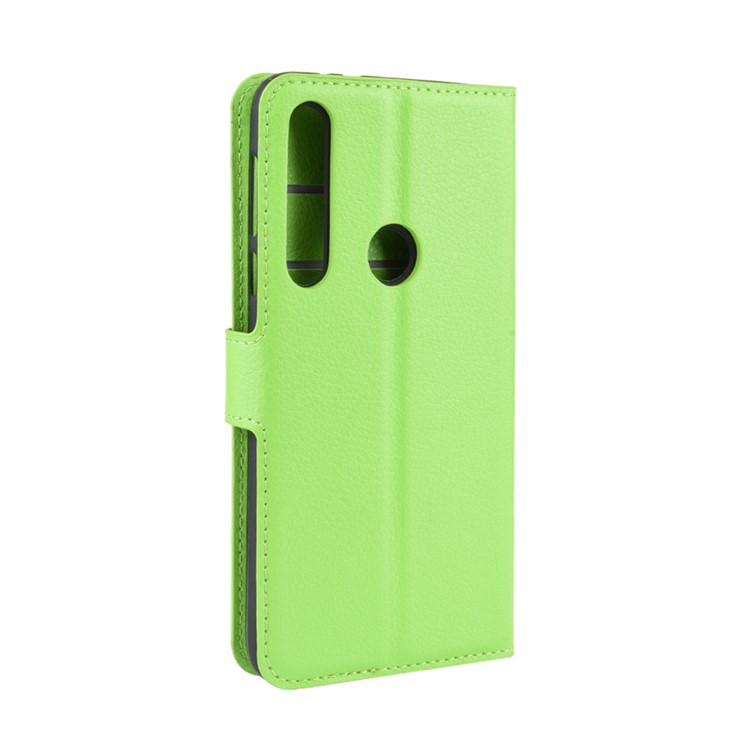 Litchi Skin Wallet Leather Stand Wallet Phone Covering Case for Motorola Moto G8 Plus - Green-6