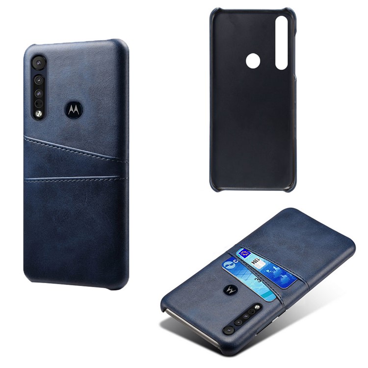 KSQ PU Leather + PC Phone Cover with Card Slot for Motorola One Macro - Blue-2