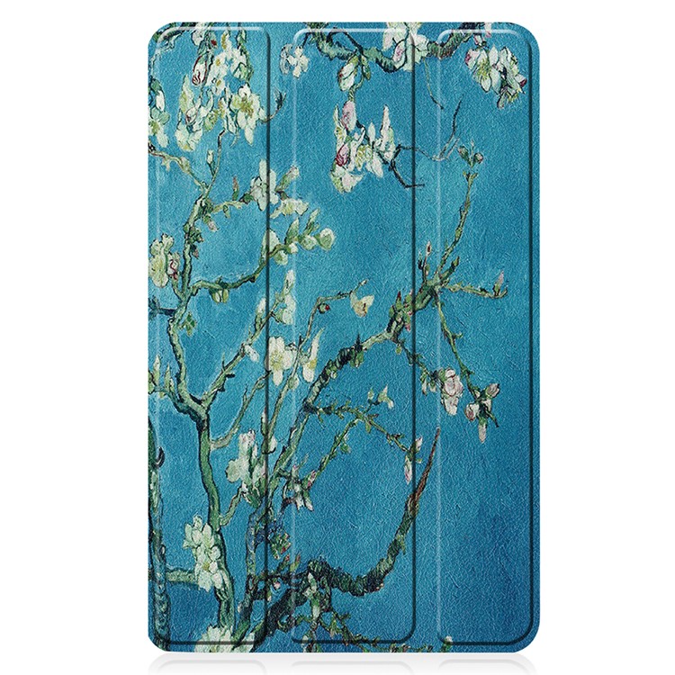 Pattern Printing PU Leather Tri-fold Stand Tablet Case for Lenovo Tab M7 TB-7305 - Peach Blossom-2