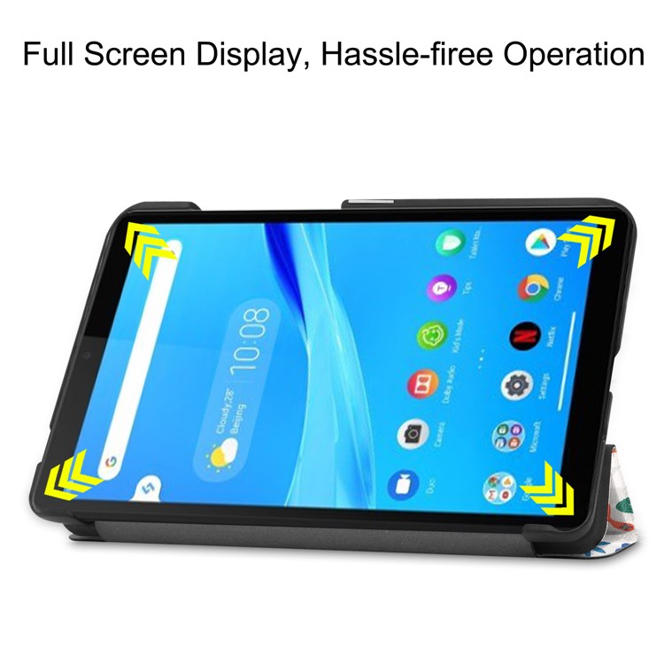 Pattern Printing PU Leather Tri-fold Stand Tablet Case for Lenovo Tab M7 TB-7305 - Butterflies and Flowers-5