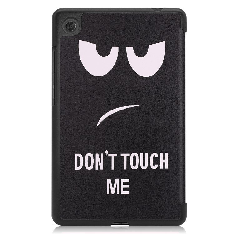 Pattern Printing PU Leather Tri-fold Stand Tablet Case for Lenovo Tab M7 TB-7305 - Don't Touch Me-3