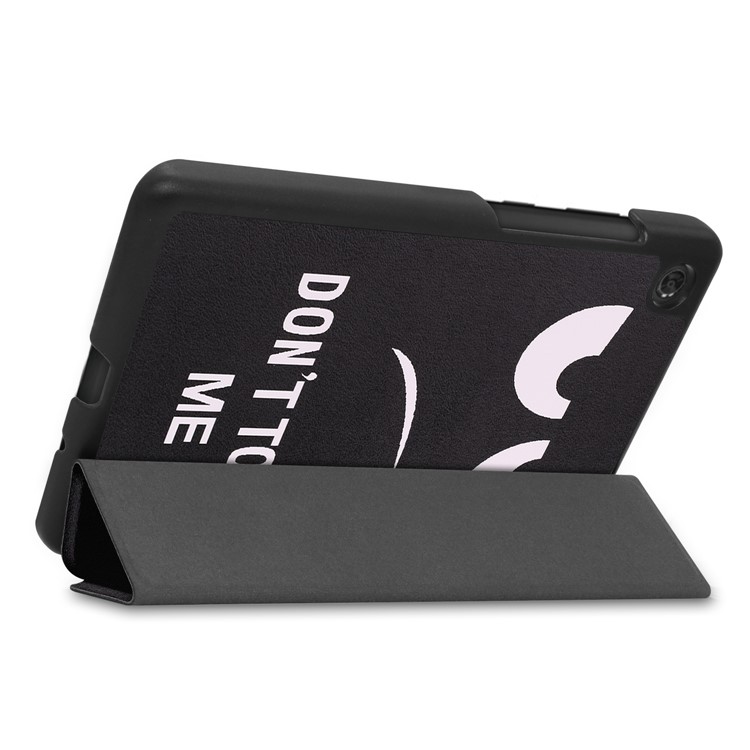Pattern Printing PU Leather Tri-fold Stand Tablet Case for Lenovo Tab M7 TB-7305 - Don't Touch Me-4