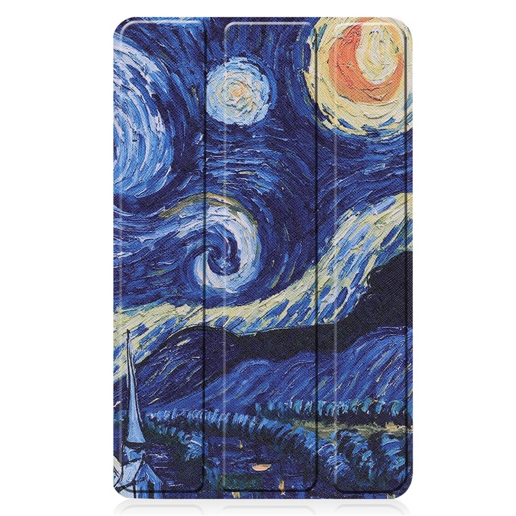 Pattern Printing PU Leather Tri-fold Stand Tablet Case for Lenovo Tab M7 TB-7305 - Painting Pattern-2