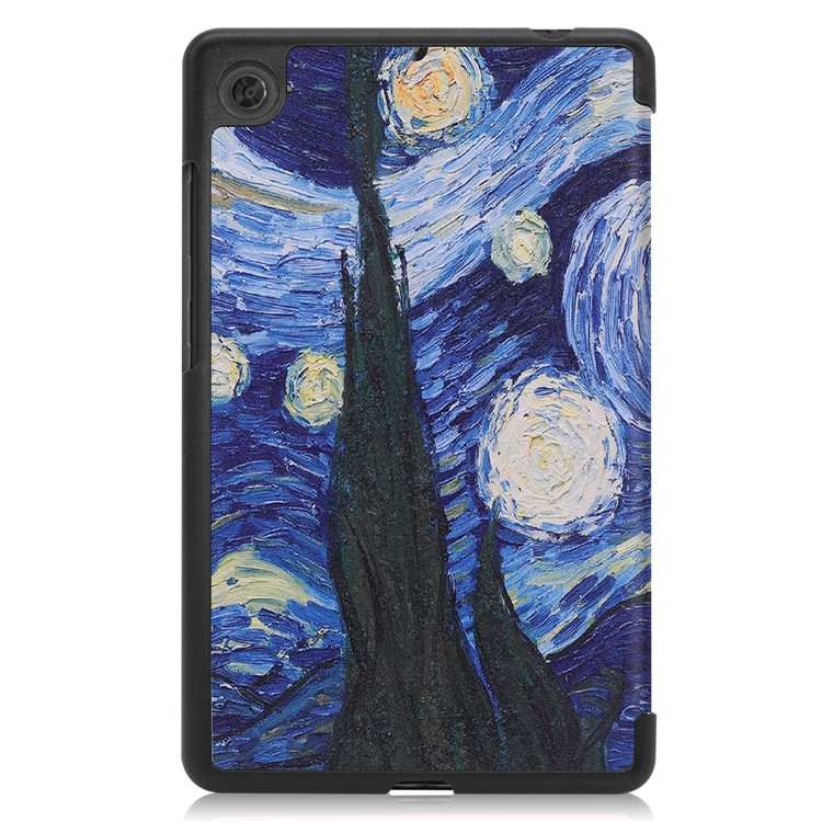 Pattern Printing PU Leather Tri-fold Stand Tablet Case for Lenovo Tab M7 TB-7305 - Painting Pattern-3