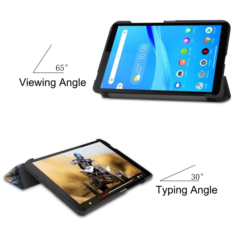 Pattern Printing PU Leather Tri-fold Stand Tablet Case for Lenovo Tab M7 TB-7305 - Painting Pattern-7