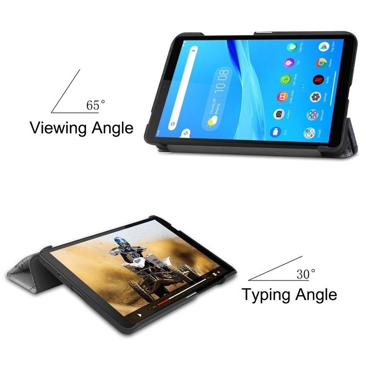 Pattern Printing PU Leather Tri-fold Stand Tablet Case for Lenovo Tab M7 TB-7305 - Eiffel Tower-7